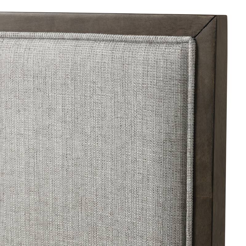 Modern Solid Wood Upholstered Dining Chairs with Fabric Seats and Rubberwood Legs, for Dining Rooms, Set of 2