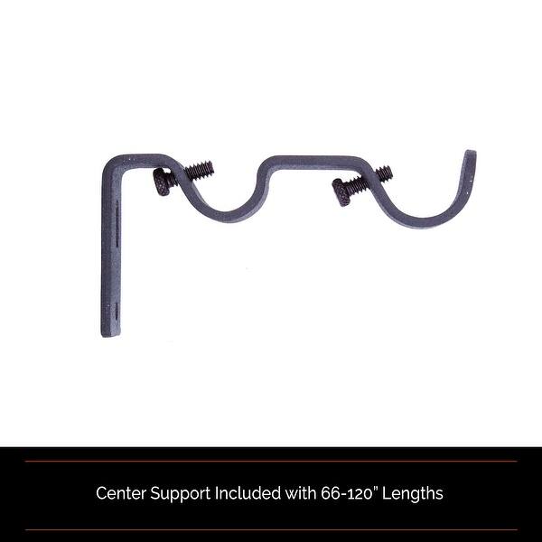Shop Sun Zero Bronn Matte Black Industrial 3 4 Room Darkening Wrap Around Double Curtain Rod On Sale Overstock 23133256