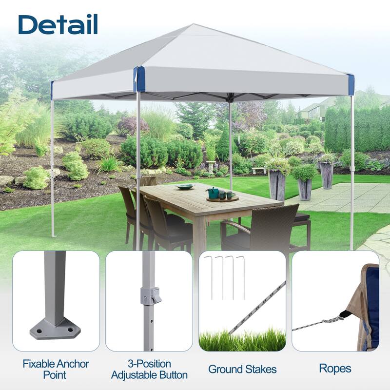 Aoodor 10' x 10' Outdoor Pop Up Canopy Tent, Commercial Instant Reinforce Canopy