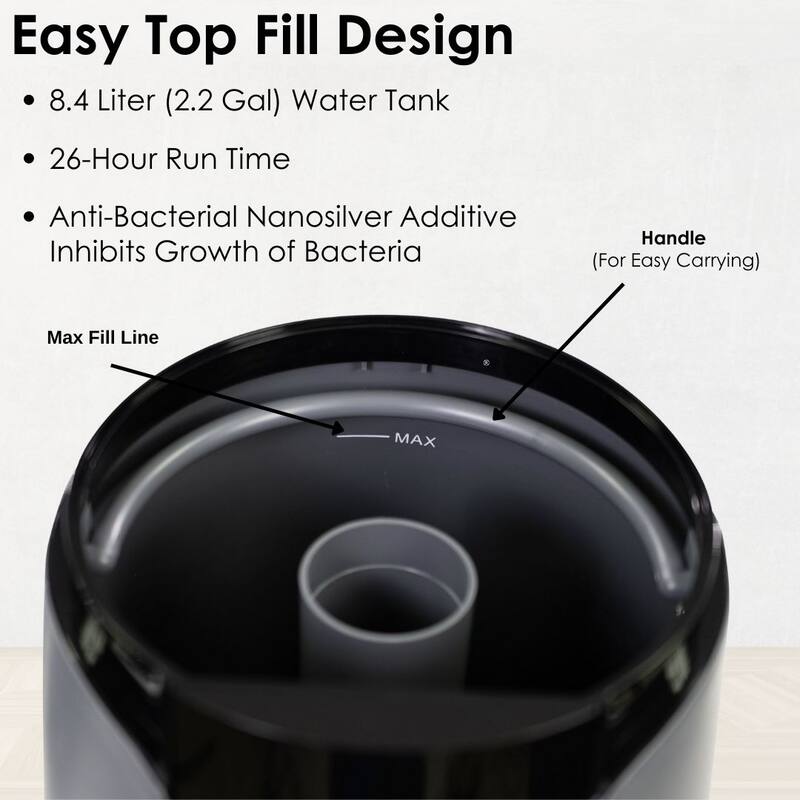 Airvana AV200HUM Aspire 2.25 Gallon Top Fill Digital Humidifier