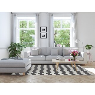 Undulating Small Rugs UNDULATING WAVY STRIPES CHARCOAL Area Rug By Becky Bailey - Bed Bath ...