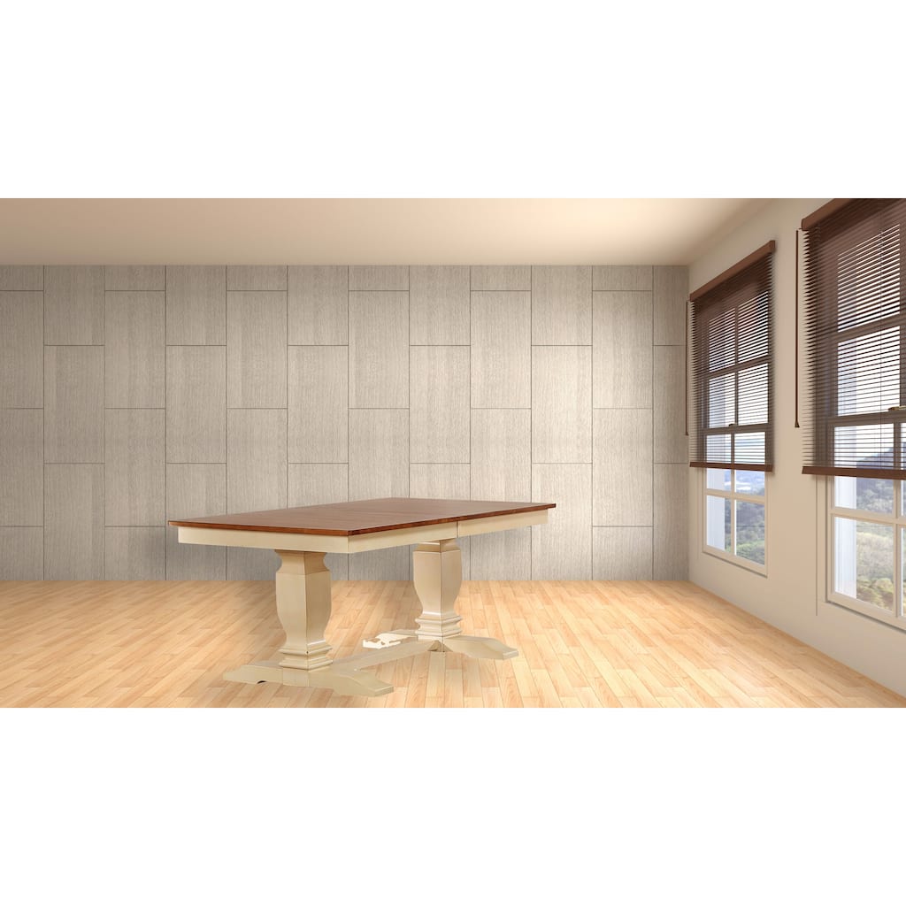 Double Transitional Base Dining Table