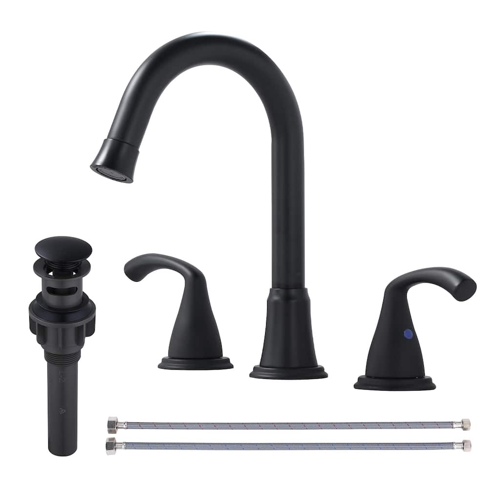 WOWOW 3-Hole Widespread Double Handle Bathroom Faucet