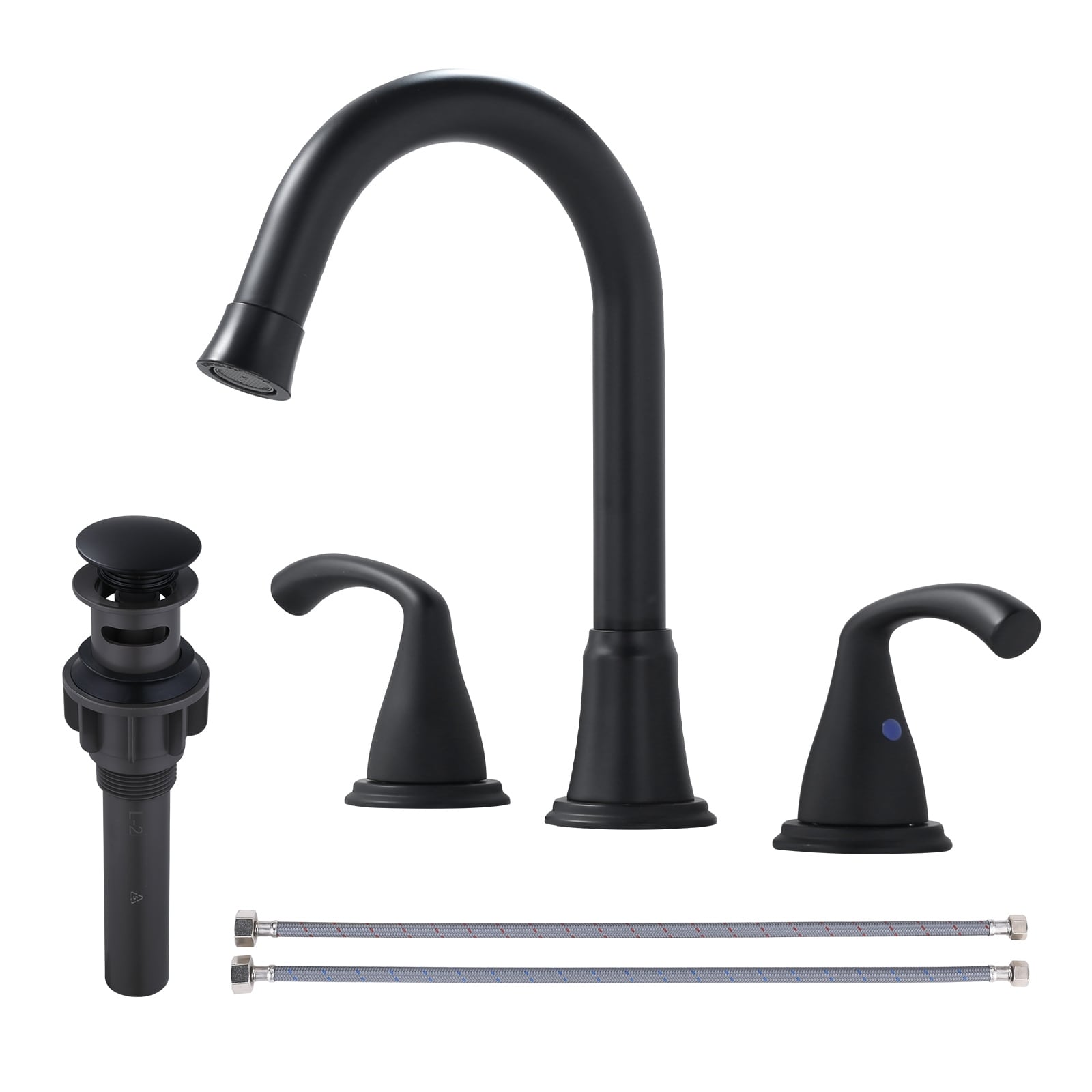 WOWOW 3-Hole Widespread Double Handle Bathroom Faucet