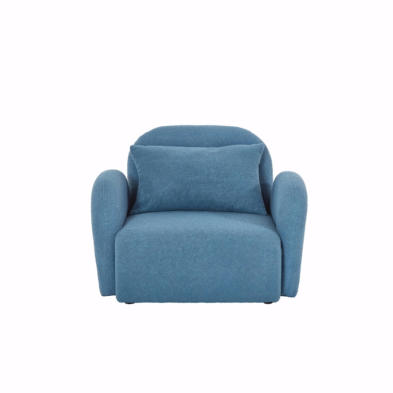 Elegant Lazy Sofa Chair in Plush Teddy Fabric