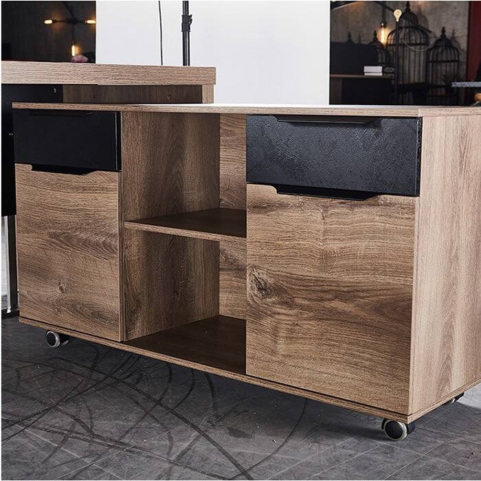 WESOME 47" Large Mobile Lateral Filing Cabinet with Wheels Printer Stand