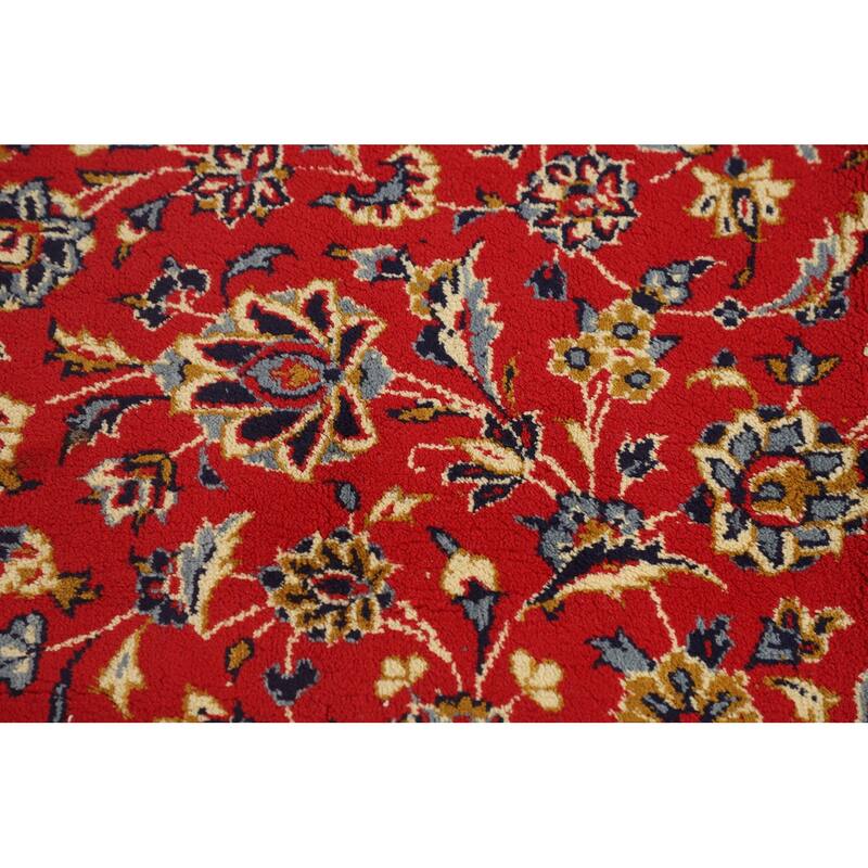 Traditional Red Kashan Turkish Area Rug Machine Made Carpet - 9'8" x 12'3"