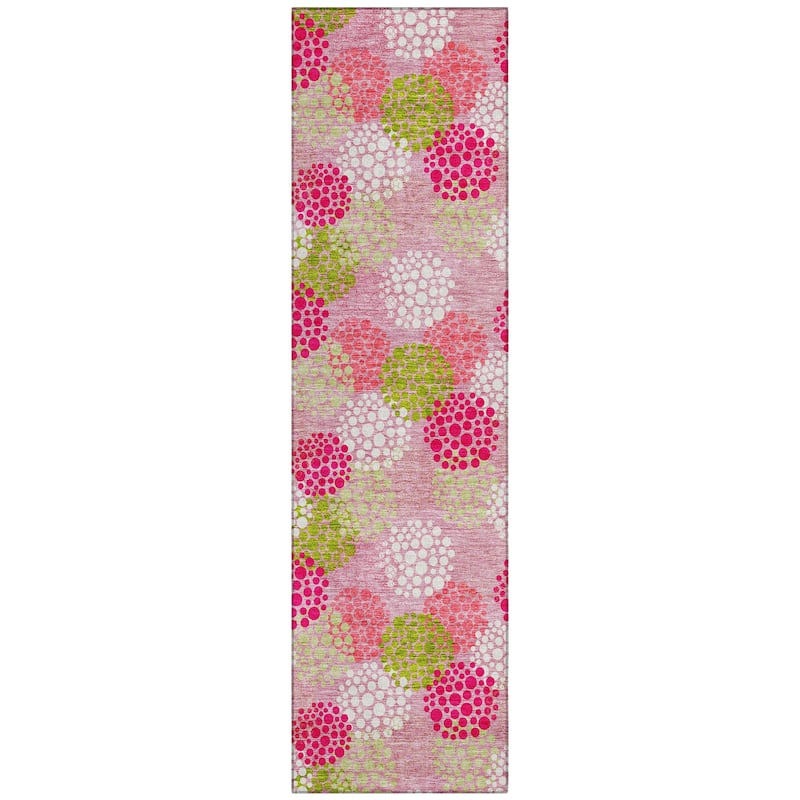 Machine Washable Indoor/ Outdoor Chantille Modern Bubbles Rug