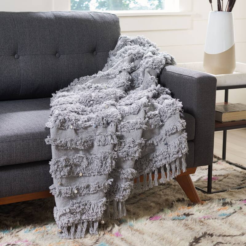 SAFAVIEH Samina Fringe 50 x 60-inch Accent Throw Blanket
