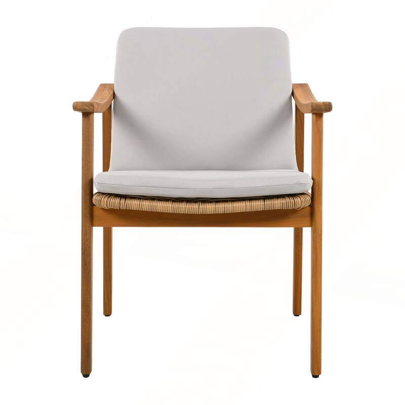Outdoor Dining Chairs Set of 2 with Waterproof Cushion for Patios and Gardens