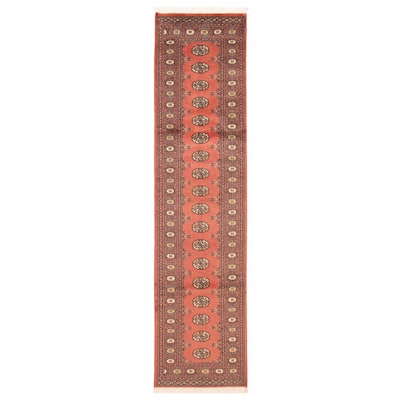 ECARPETGALLERY Hand-knotted Peshawar Bokhara Coral Wool Rug - 2'6 x 10'1
