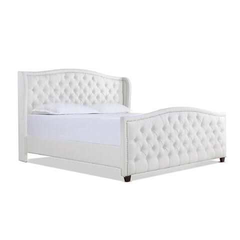 Marcella Upholstered Tufted Wingback Panel Bed