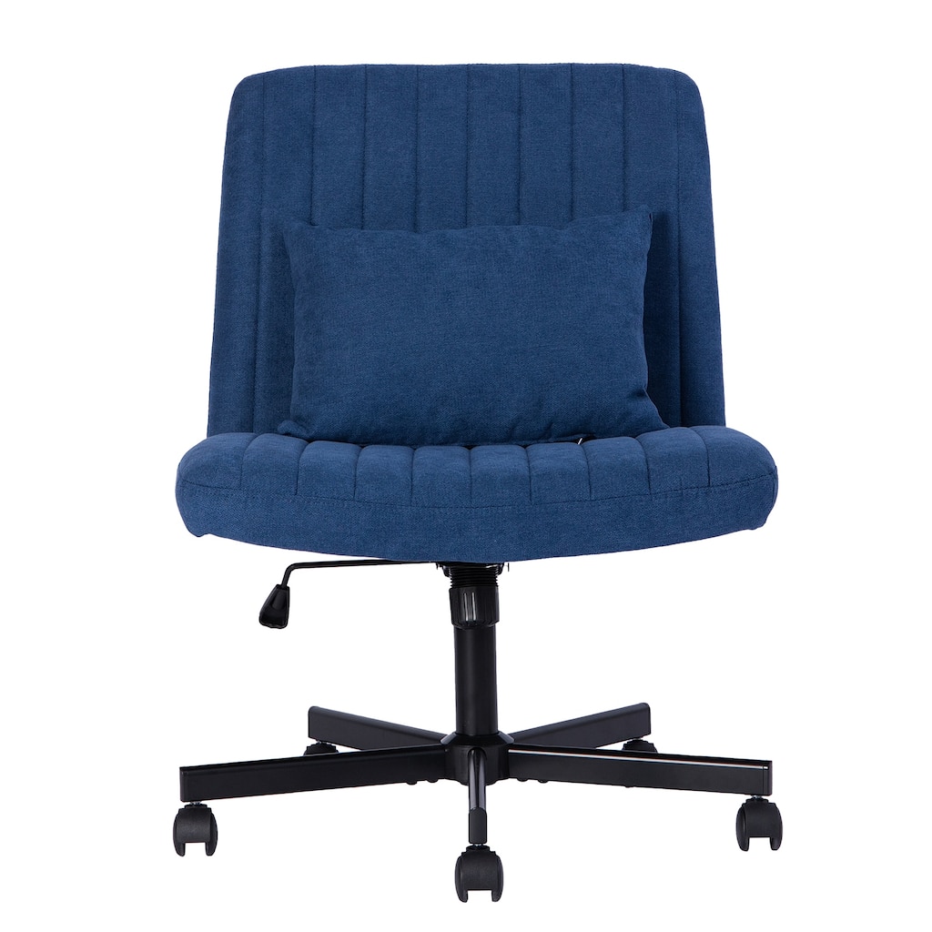 Modern Criss Cross Adjustable Armless Office Chair - Ideal for Home Office, Meditation & Makeup