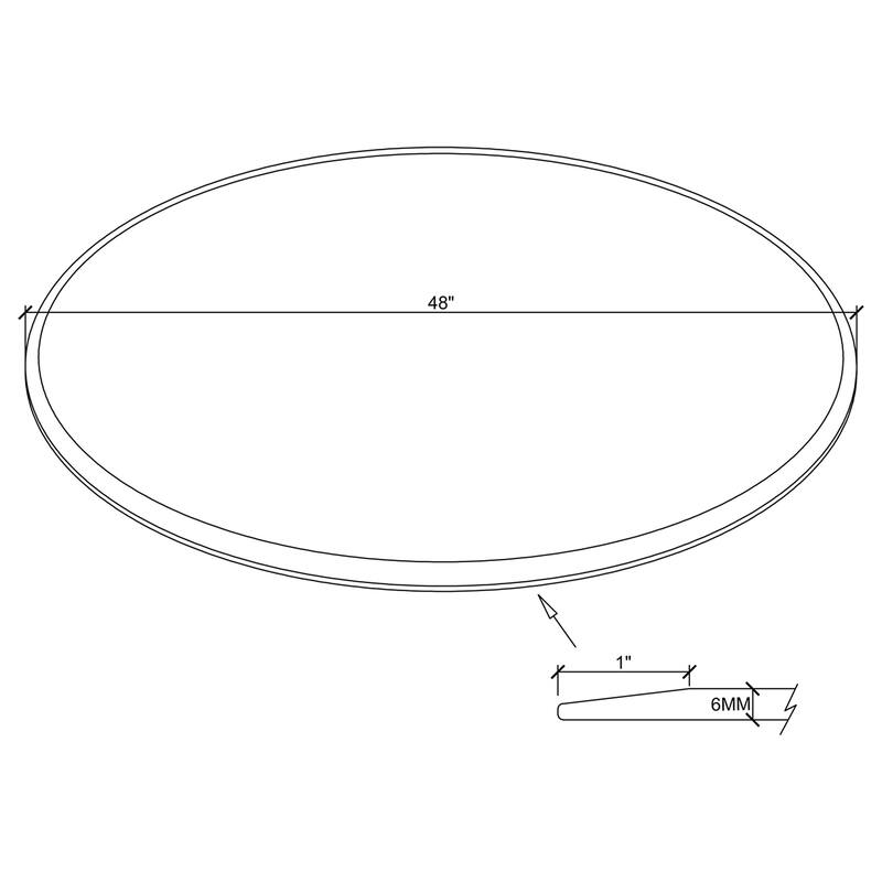 Round Casual Clear Tempered Glass Finish Top - Clear Glass