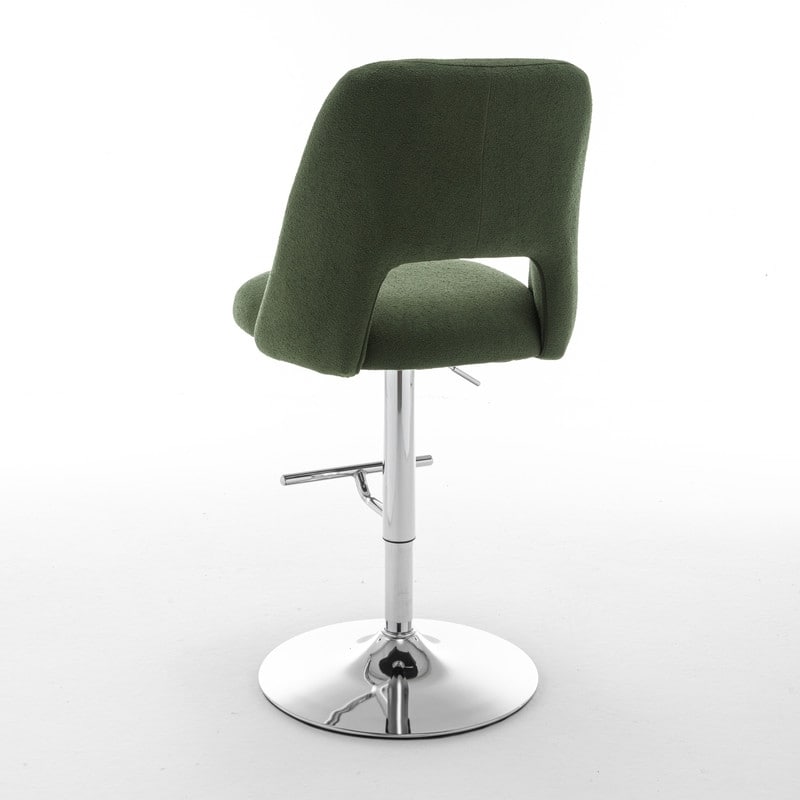 Best Quality Furniture Adjustable Textured Fabric Barstools with Chrome Finish Base (Set of 2)