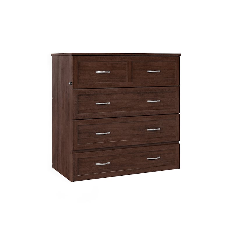 AFI Northfield Murphy Bed Chest with 6" Mattress, Storage Drawer & Built-In Charger