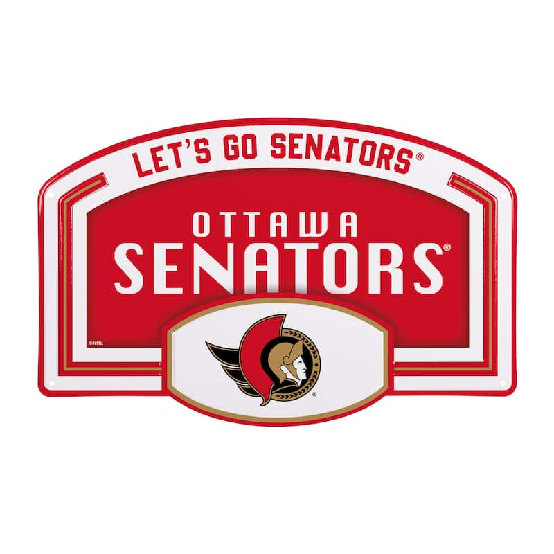 Ottawa Senators Embossed Steel Wall Sign, 11" x 17"