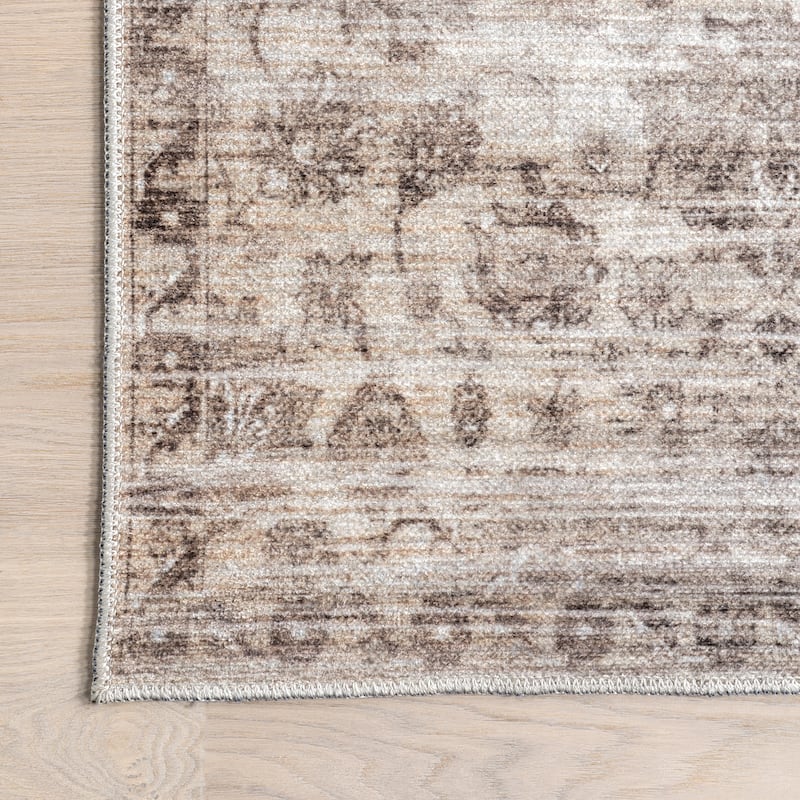 Nuloom Aitana SpinClean Floral and Paisley Machine Washable Area Rug