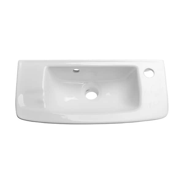 Small White Wall Mount Bathroom Sink With Overflow Vitreous China Overstock 12537910