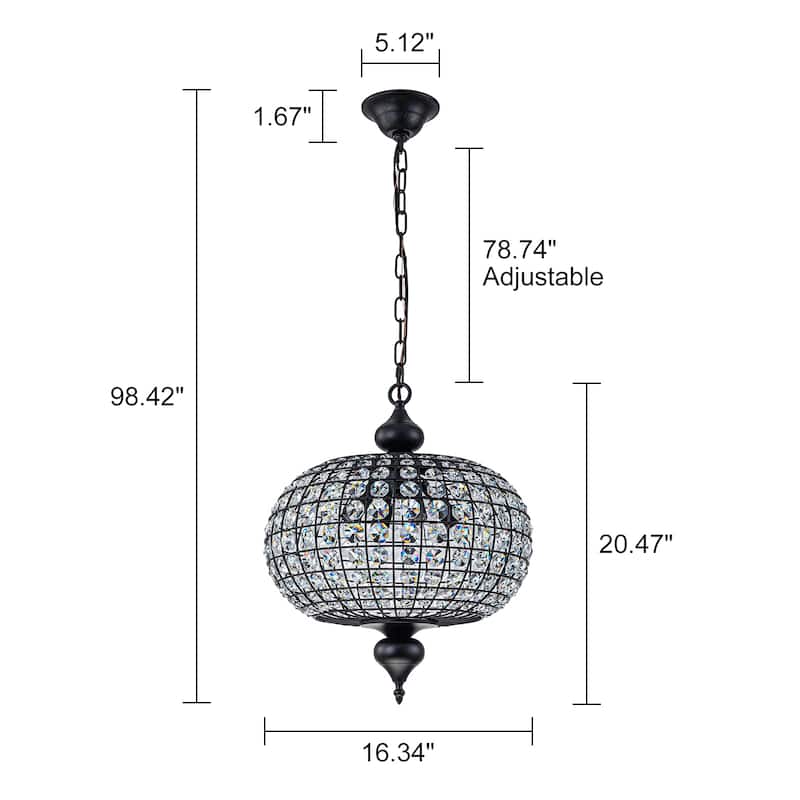 Retro French 4/5-Light Antique Brass Globe Crystal Chandelier for Living/Dining Room