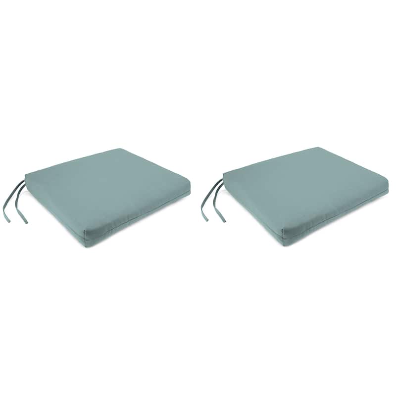 Sunbrella 19" x 17" Outdoor Seat Cushion with Ties - Set of 2 - 19" W x 17" L x 2" H - Cast Mist