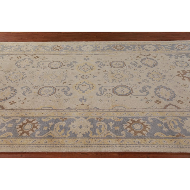 Earth Tone Oushak Indian Large Rug Handmade Wool Carpet - 8'1" x 15'8"