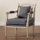preview thumbnail 18 of 17, Clemence French Provincial Fabric Upholstered Wood Armchair