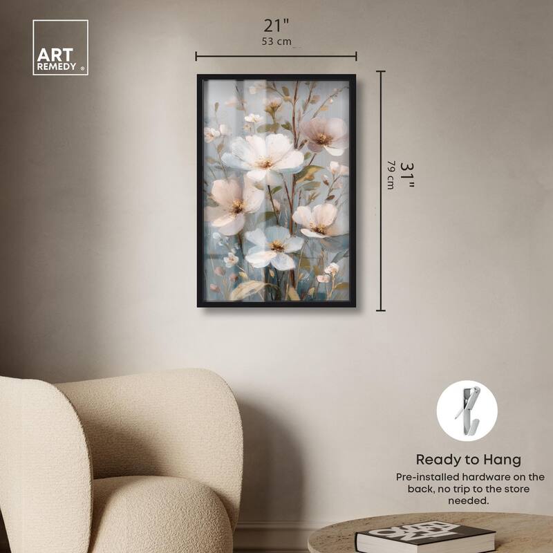 Vintage White Meadow Shadowbox by Art Remedy
