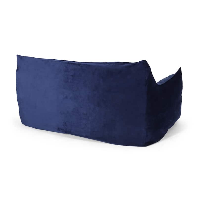 Velie Velveteen 2 Seater Oversized Bean Bag Chair with Armrests by Christopher Knight Home