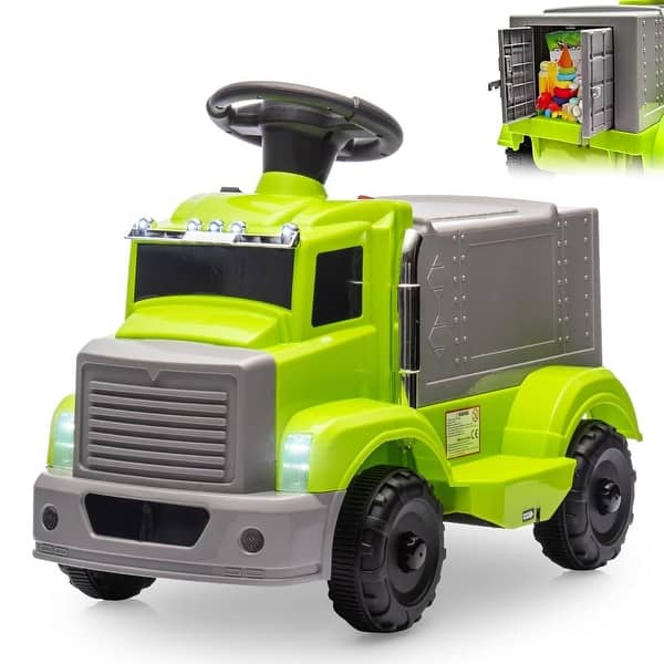slide 2 of 25, Ride on Truck, Kids Electric Car with Storage for Kids 3+ Green