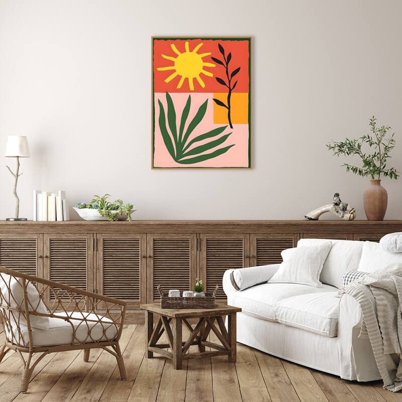 Amanti Art Bold Sol II by Walker Noble Framed Canvas Wall Art Print - Sylvie Maple