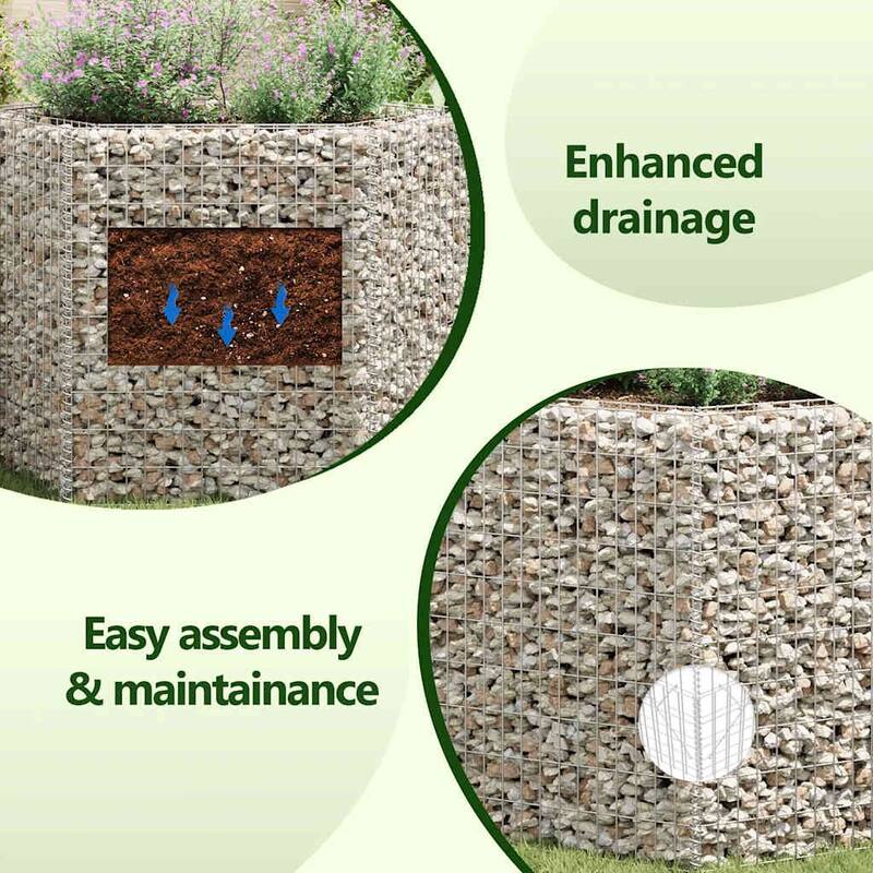 vidaXL Gabion Basket Hexagonal, 63x55.1x39.4 Inches - 63 x 55.1 x 39.4