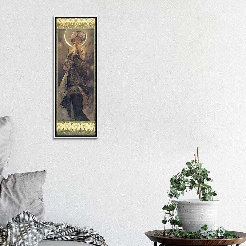 iCanvas "The Moon and the Stars- The Moon, 1902 " by Alphonse Mucha Framed Canvas Print