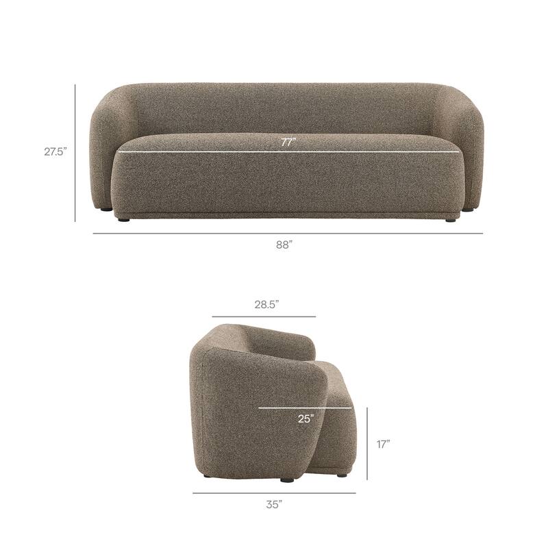 Monica 88 Inch Boucle Fabric Sofa