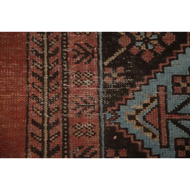 Hand Knotted Oriental 100% Wool Carpet Traditional Geometric Oranges & Rust Hamedan Area Rug - 6' 5'' X 4' 2''