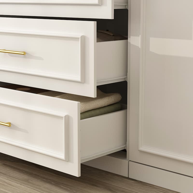 Combo Armoire Wardrobe Storage Cloest Modular Cabinet Dresser Lacquer