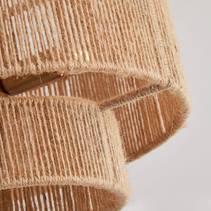 3-Light Coastal Jute Semi-Flush Mount Ceiling Light