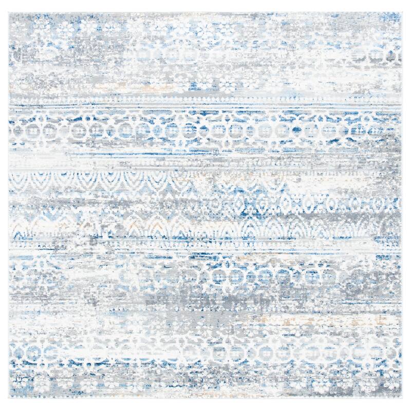 SAFAVIEH Amelia Petty Distressed Rug - 6'7" Square - Grey/Blue