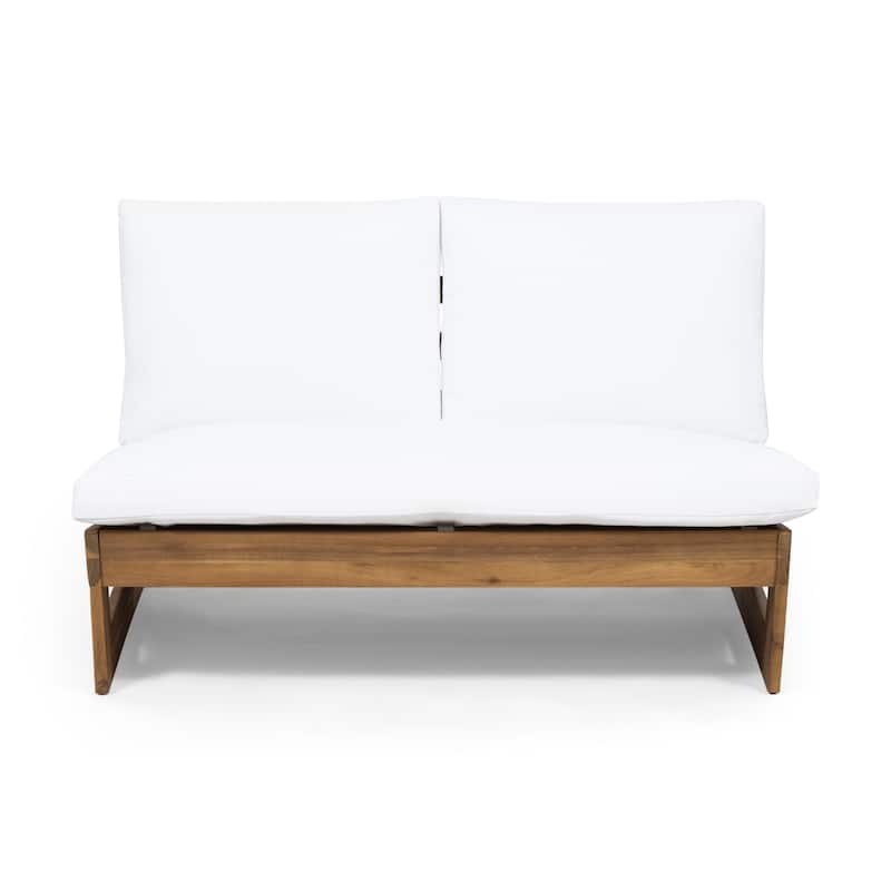Sherwood Outdoor Acacia Wood Loveseat by Christopher Knight Home