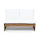 Sherwood Outdoor Acacia Wood Loveseat by Christopher Knight Home - Teak Finish+White