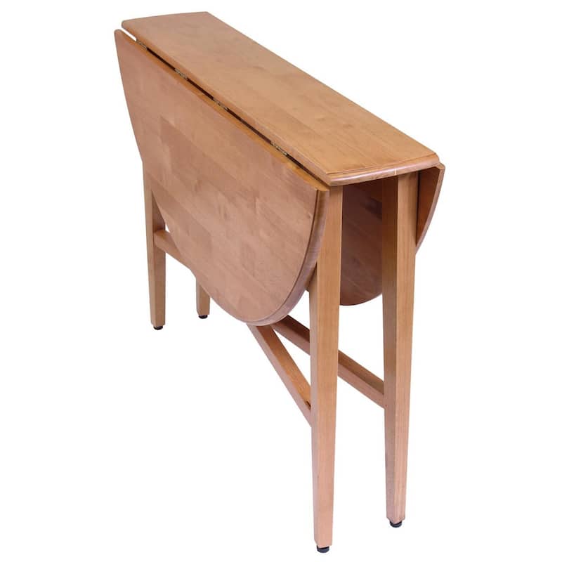 Dining Set 3pc Drop Leaf Table & Chairs, Light Oak Kitchen Dinette Set