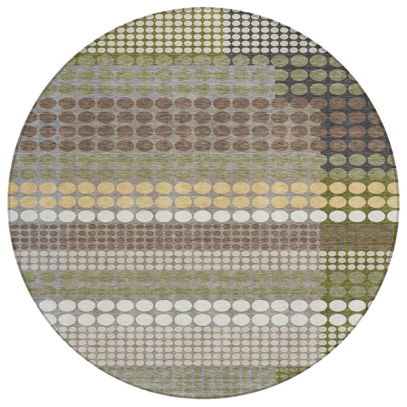 Machine Washable Indoor/ Outdoor Casual Dotty Chantille Rug