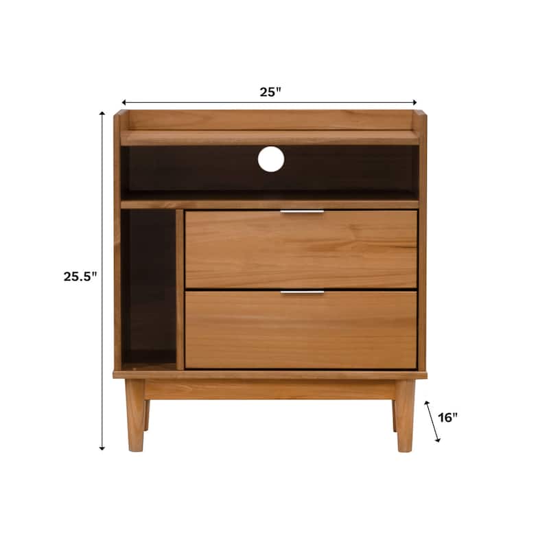 Middlebrook Modern Gallery-Top Solid Wood Nightstand (Set of 2)