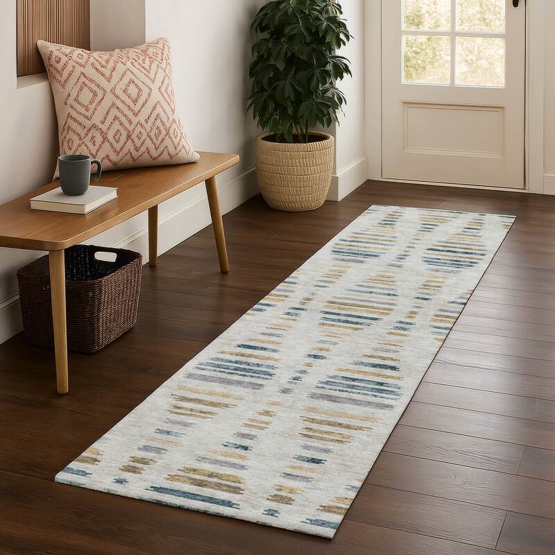 Premium Washable Super Soft Casual Contemporary Mayfield Rug - Linen - 2'3" x 7'6"