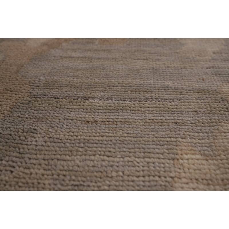 Gray Oushak Vegetable Dye Large Area Rug Handmade Wool Carpet - 10'4" x 13'10"