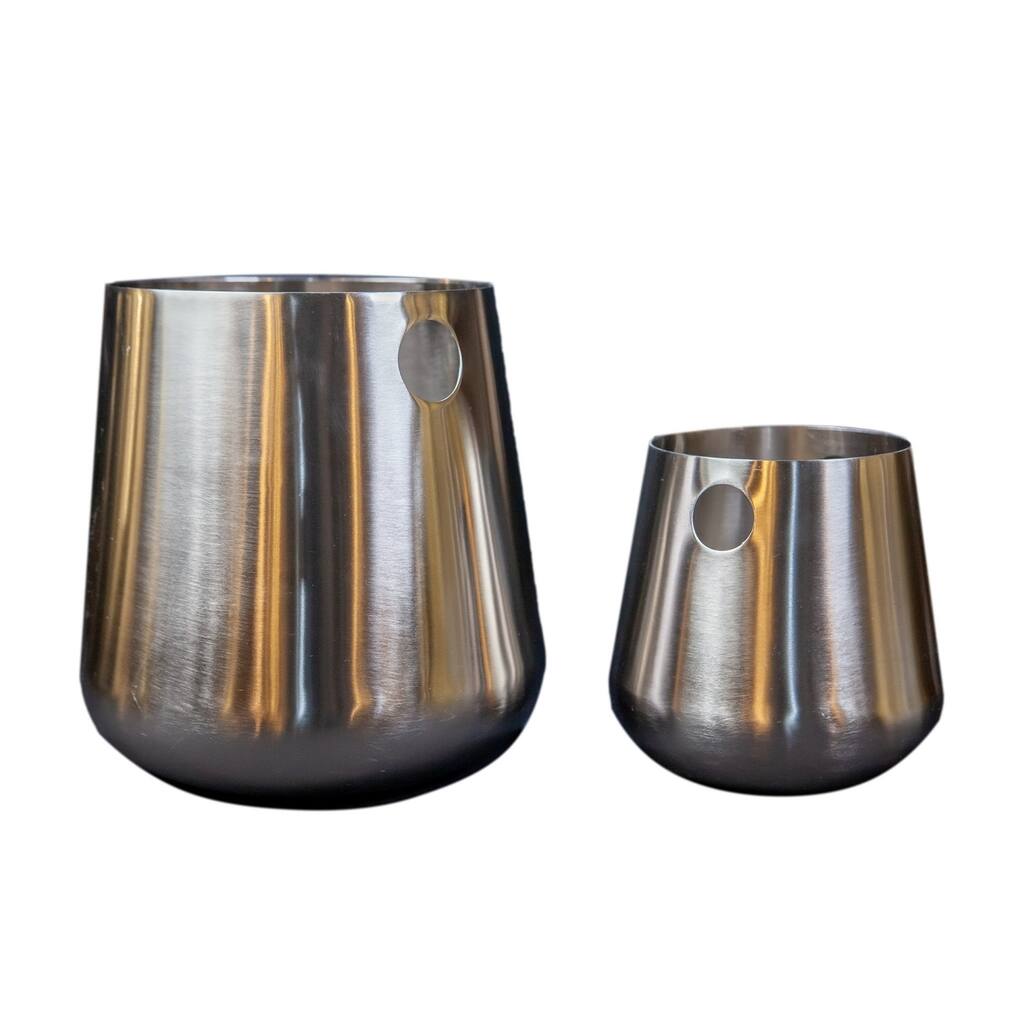 Set of 2 Nickel Wine Coolers- A