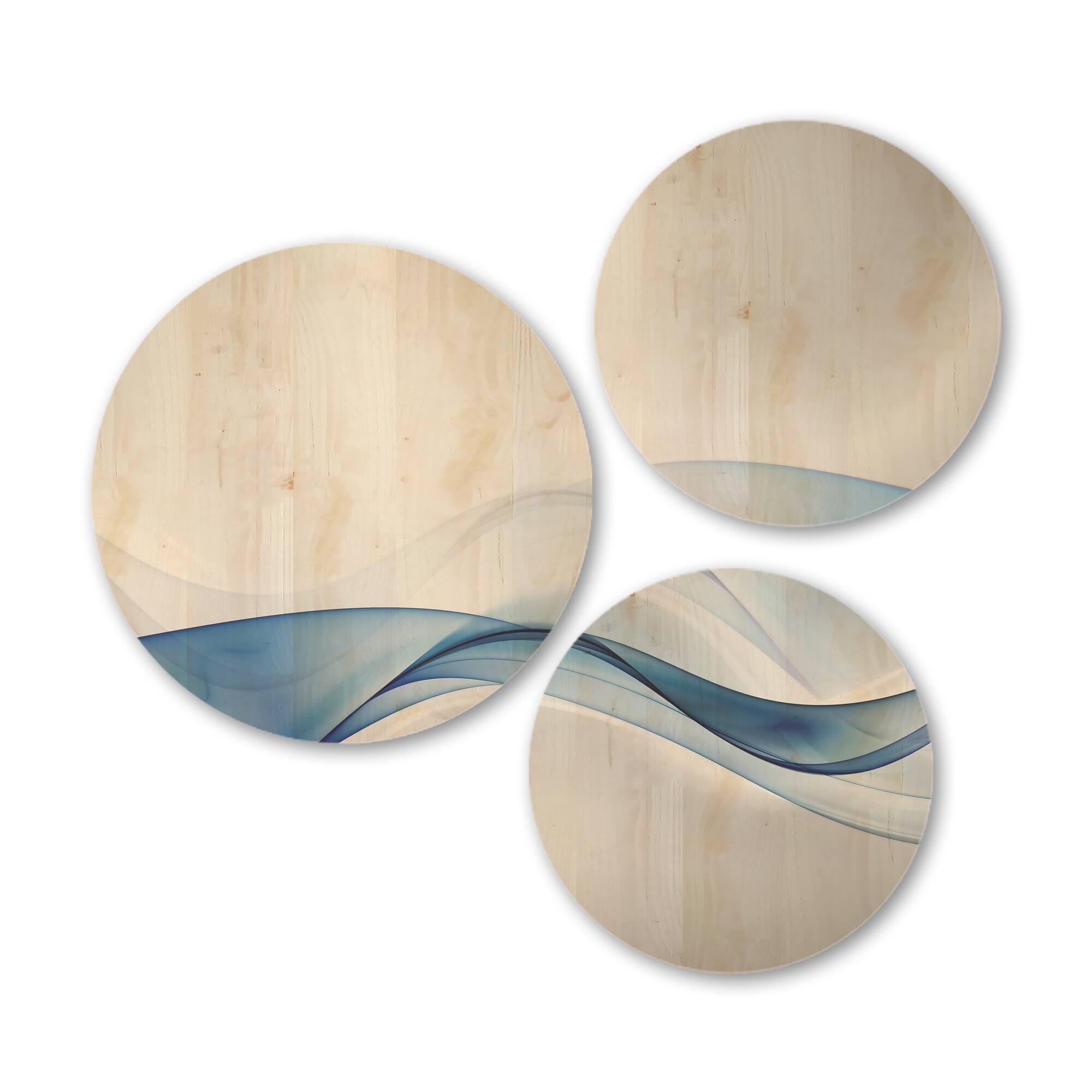 Designart '3D Wave of Water Splash' Abstract Wood Wall Art Set of 3