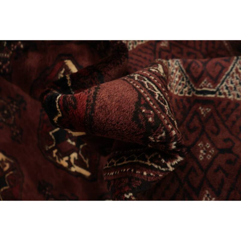 Hand Knotted Oriental 100% Wool Carpet Traditional All-Over Oranges & Rust Turkoman Area Rug - 11' 3'' X 7' 8''