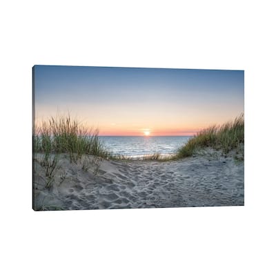 iCanvas "Dune beach at sunset" by Jan Becke Canvas Print