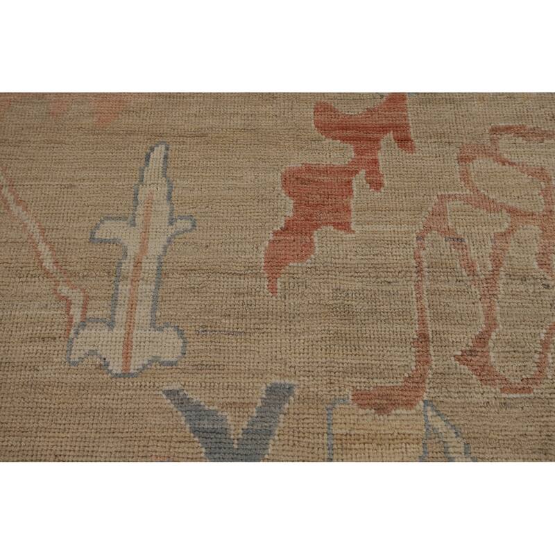 Orange Oushak Turkish Area Rug Handmade Vegetable Dyewool Carpet - 9'4"x 12'0"